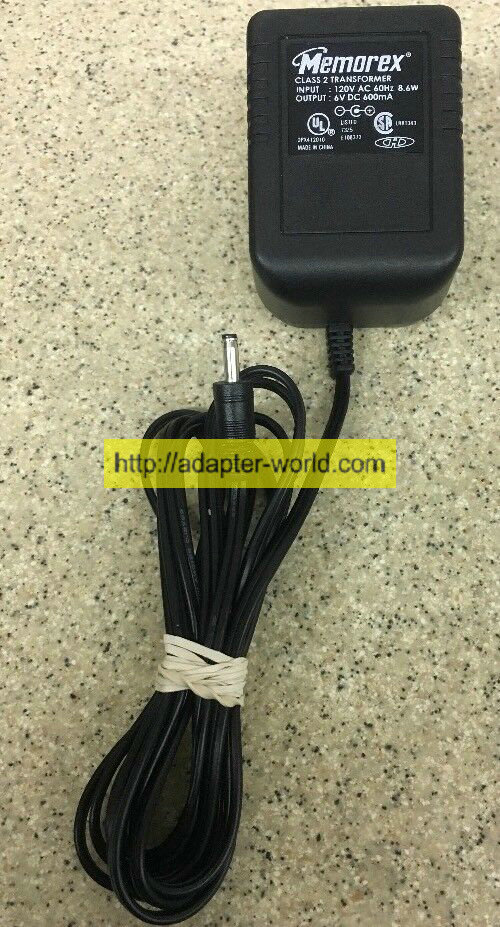 *100% Brand NEW* MEMOREX 6VDC 600mA DPX412010 AC Power Adapter Free shipping!